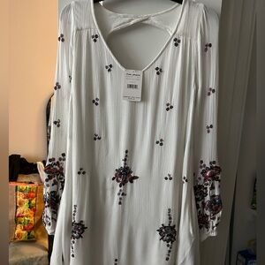 Free People Women's Oxford Embroidered Mini Dress White Embroidered